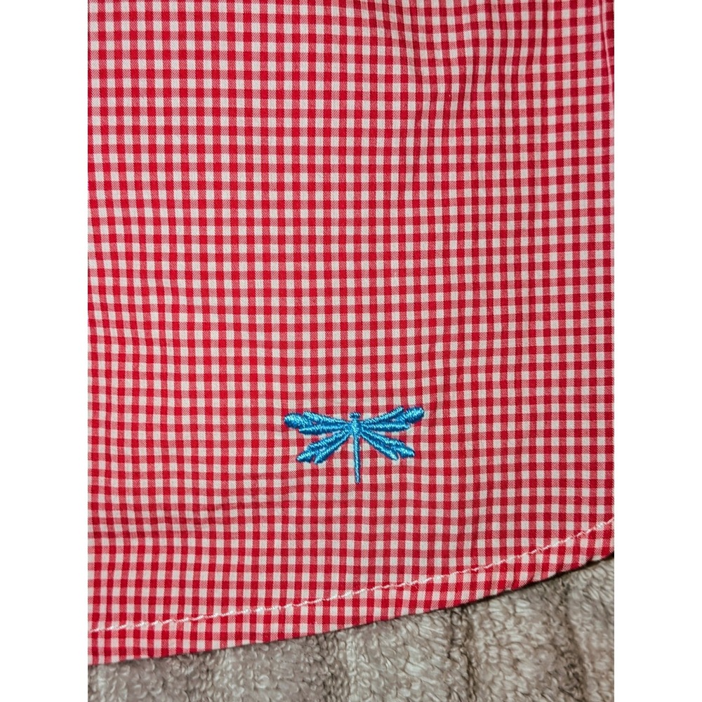 Talbots Petites Red Gingham Button Down Shirt Lon… - image 5